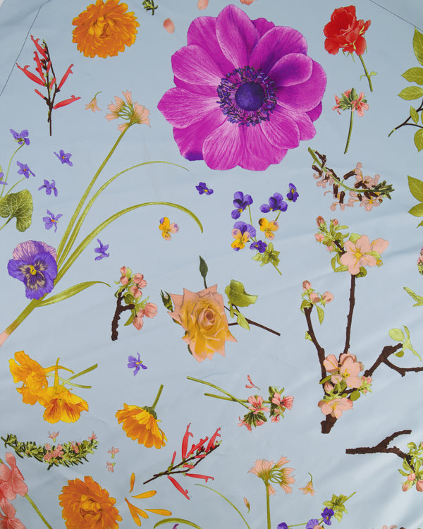 Gucci Baby Blue Floral Printed Silk Scarf 90x90cm